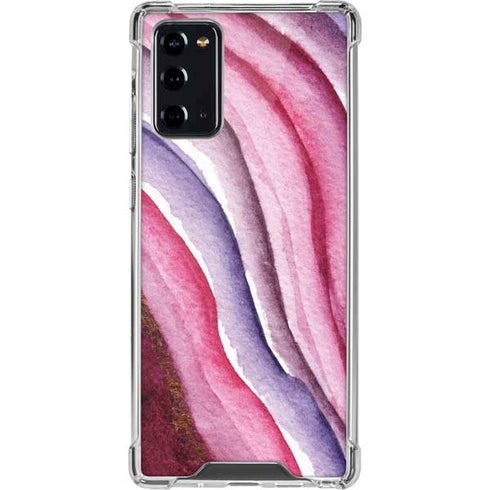 Plum Watercolor Geode Galaxy Note20 5G Clear Case