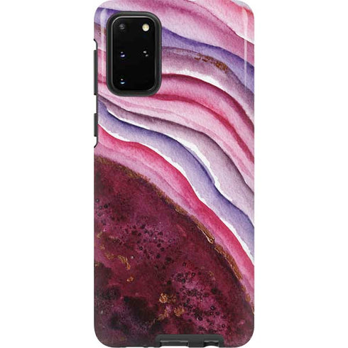 Plum Watercolor Geode Galaxy S20 Plus Pro Case