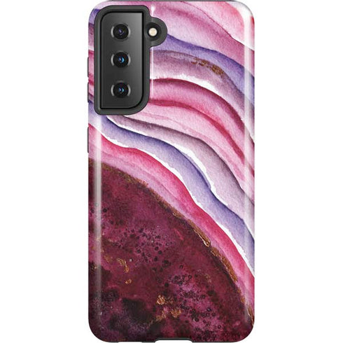 Plum Watercolor Geode Galaxy S21 5G Pro Case