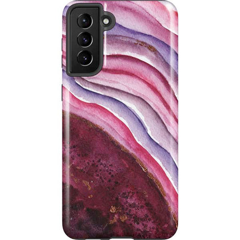 Plum Watercolor Geode Galaxy S21 Plus 5G Pro Case