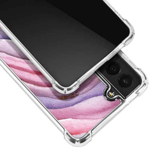 Plum Watercolor Geode Galaxy S22 Clear Case