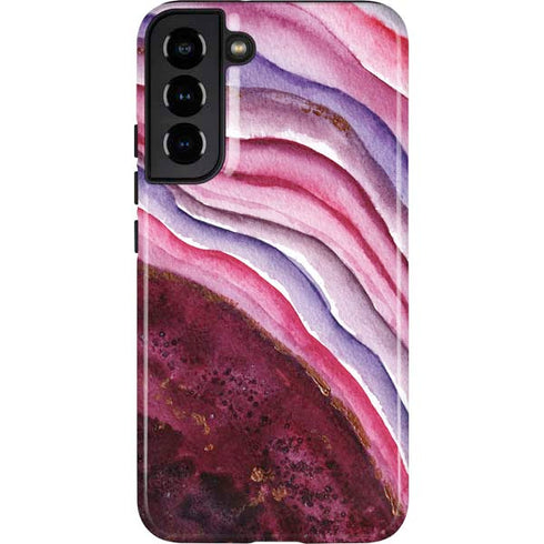 Plum Watercolor Geode Galaxy S22 Plus Pro Case