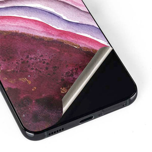 Plum Watercolor Geode Galaxy S22 Plus Skin