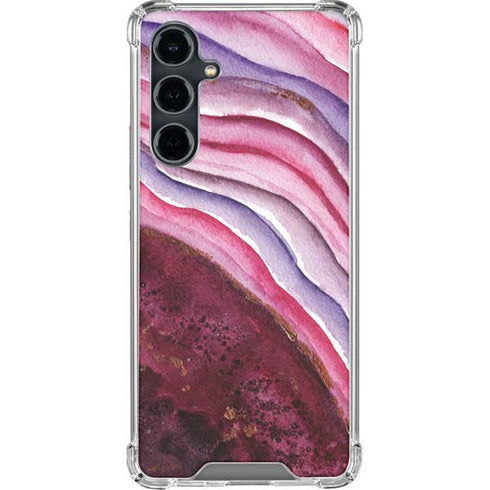 Plum Watercolor Geode Galaxy S23 FE Clear Case
