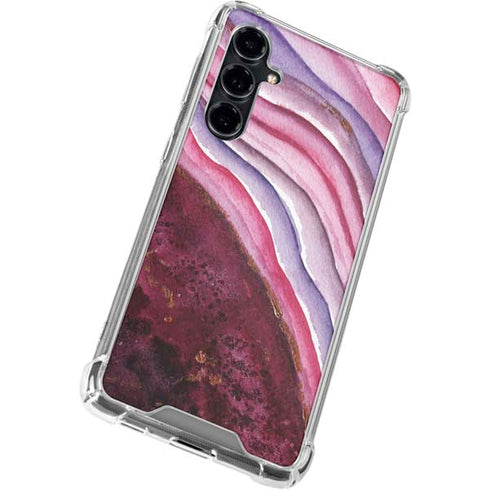 Plum Watercolor Geode Galaxy S23 FE Clear Case