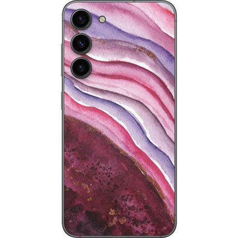 Plum Watercolor Geode Galaxy S23 Plus Skin
