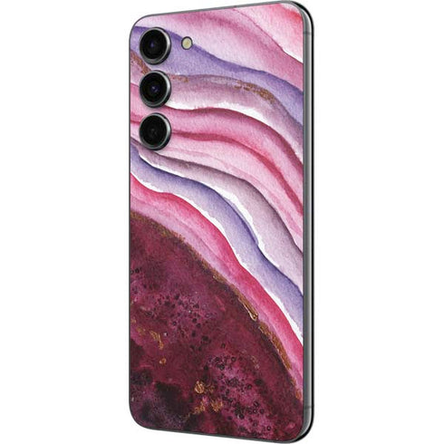 Plum Watercolor Geode Galaxy S23 Plus Skin
