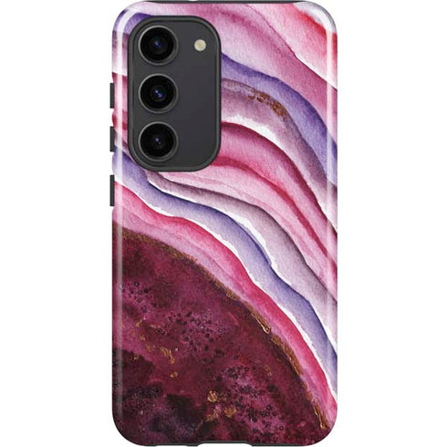 Plum Watercolor Geode Galaxy S23 Pro Case