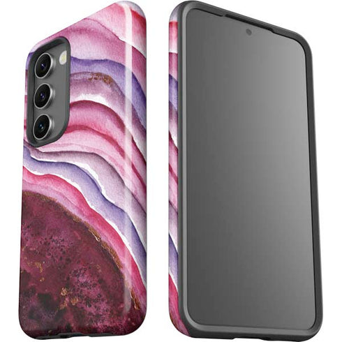 Plum Watercolor Geode Galaxy S23 Pro Case