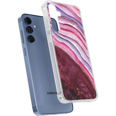 Plum Watercolor Geode Galaxy S24 Clear Case