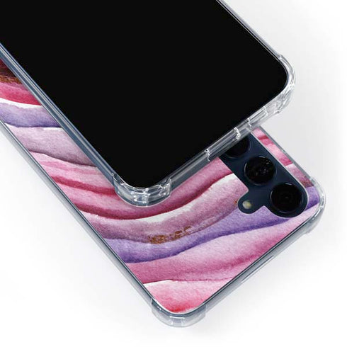 Plum Watercolor Geode Galaxy S24 Clear Case