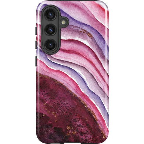 Plum Watercolor Geode Galaxy S24 Plus Impact Case