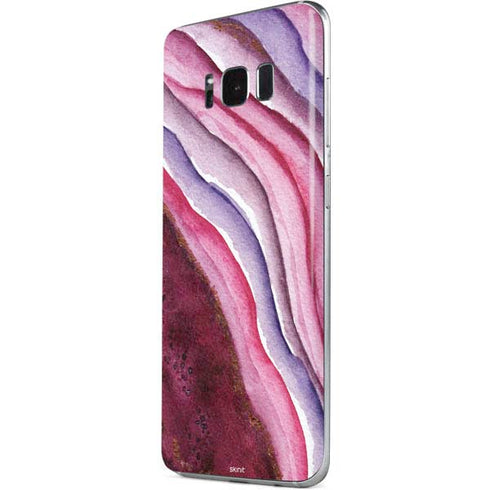 Plum Watercolor Geode Galaxy S8 Skin