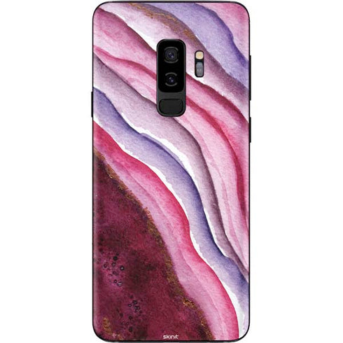 Plum Watercolor Geode Galaxy S9 Plus Skin