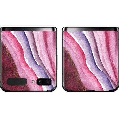 Plum Watercolor Geode Galaxy Z Flip Skin