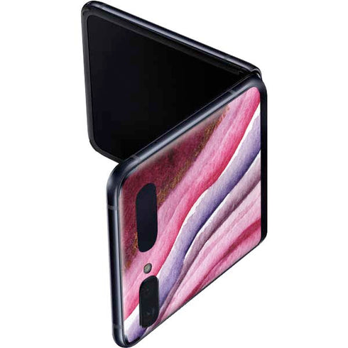 Plum Watercolor Geode Galaxy Z Flip Skin