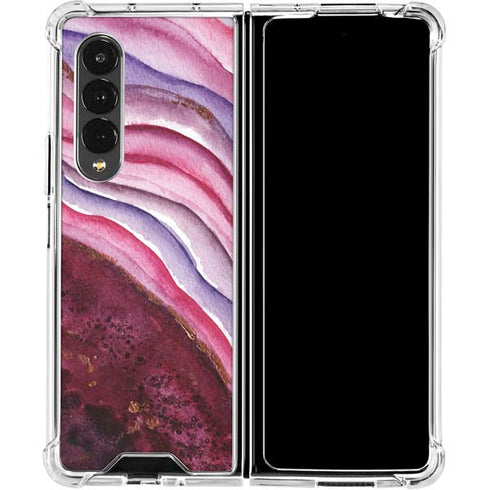 Plum Watercolor Geode Galaxy Z Fold4 5G Clear Case