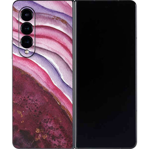 Plum Watercolor Geode Galaxy Z Fold4 5G Skin