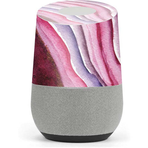 Plum Watercolor Geode Google Home Skin