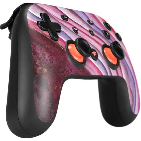 Plum Watercolor Geode Google Stadia Controller Skin