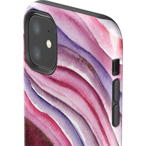 Plum Watercolor Geode iPhone 11 Impact Case