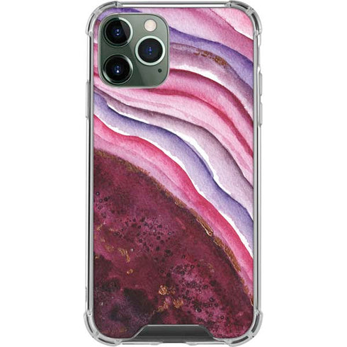 Plum Watercolor Geode iPhone 11 Pro Max Clear Case