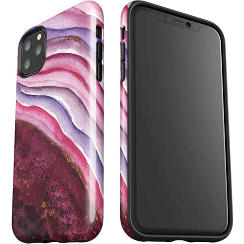 Plum Watercolor Geode iPhone 11 Pro Max Impact Case