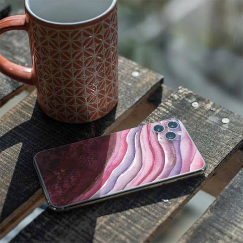 Plum Watercolor Geode iPhone 11 Pro Max Skin