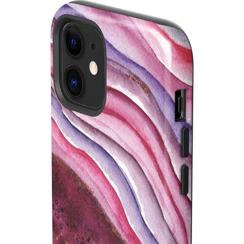 Plum Watercolor Geode iPhone 12 Impact Case