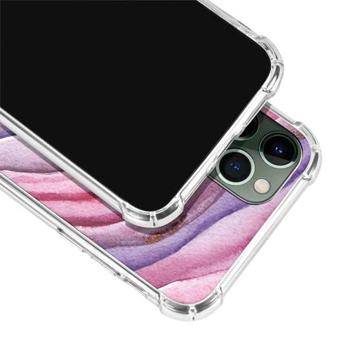Plum Watercolor Geode iPhone 12 Pro Clear Case