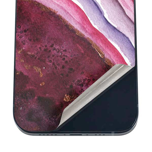 Plum Watercolor Geode iPhone 12 Skin