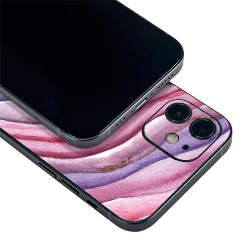 Plum Watercolor Geode iPhone 12 Skin