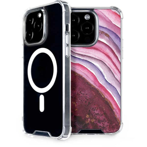 Plum Watercolor Geode iPhone 13 Pro MagSafe Case