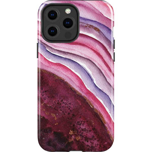 Plum Watercolor Geode iPhone 13 Pro Max Impact Case