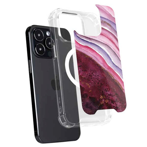 Plum Watercolor Geode iPhone 13 Pro Max MagSafe Case