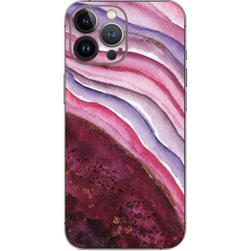 Plum Watercolor Geode iPhone 13 Pro Max Skin