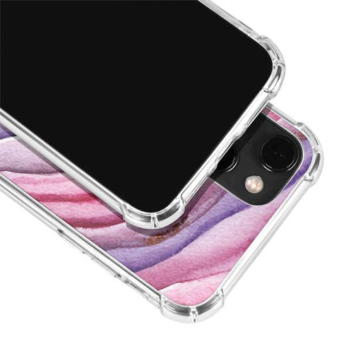 Plum Watercolor Geode iPhone 14 Plus Clear Case