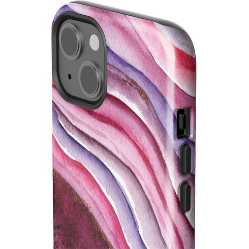 Plum Watercolor Geode iPhone 14 Impact Case