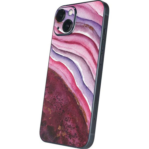Plum Watercolor Geode iPhone 14 Plus Skin