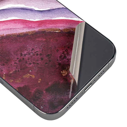 Plum Watercolor Geode iPhone 14 Pro Max Skin