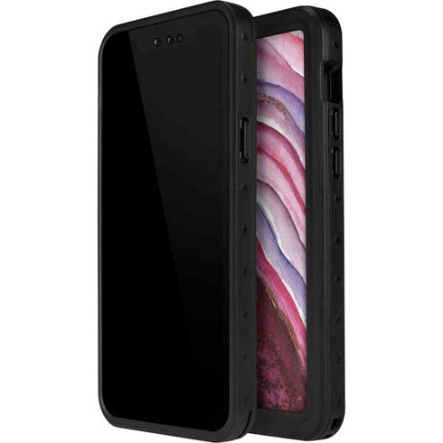 Plum Watercolor Geode iPhone 14 Pro Waterproof Case