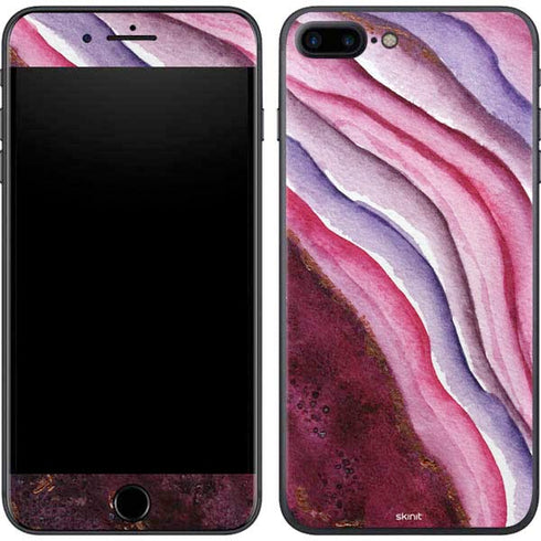 Plum Watercolor Geode iPhone 8 Plus Skin