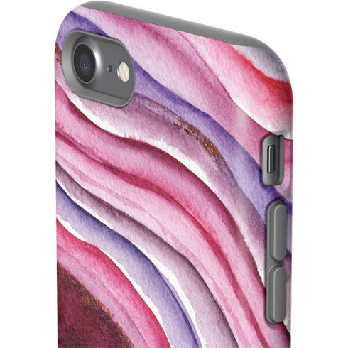 Plum Watercolor Geode iPhone SE (2nd & 3rd Gen) Pro Case