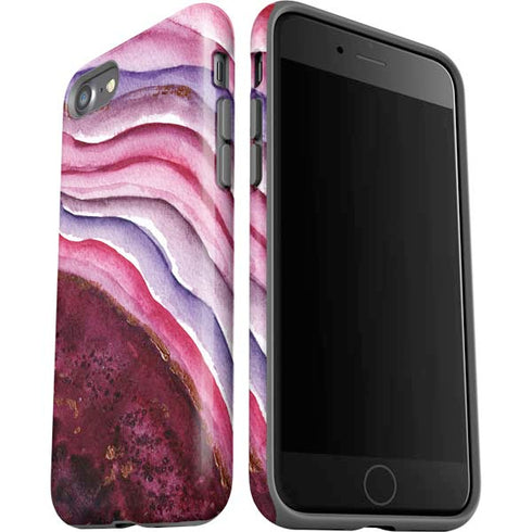 Plum Watercolor Geode iPhone SE (2nd & 3rd Gen) Pro Case