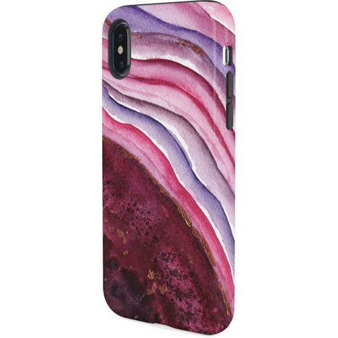 Plum Watercolor Geode iPhone X Pro Case