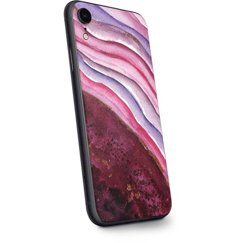 Plum Watercolor Geode iPhone XR Skin