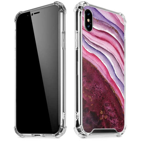 Plum Watercolor Geode iPhone XS Max Clear Case