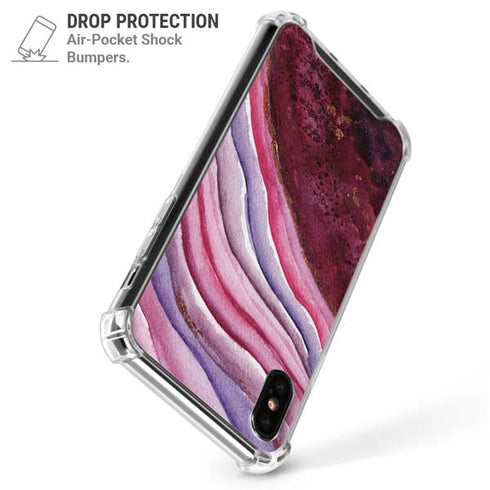 Plum Watercolor Geode iPhone XS Max Clear Case