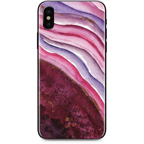 Plum Watercolor Geode iPhone XS Max Skin