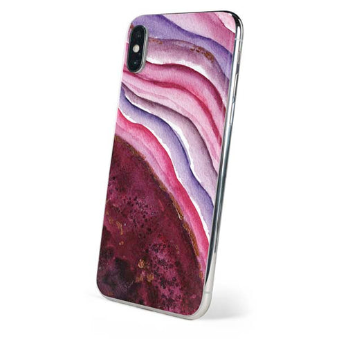 Plum Watercolor Geode iPhone XS Max Skin